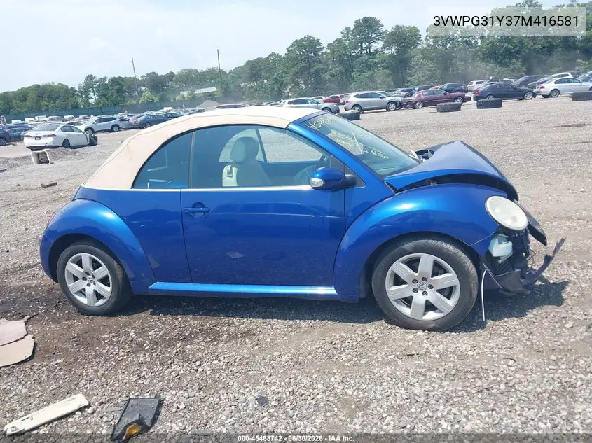 2007 Volkswagen New Beetle 2.5 W/Pzev (A6) VIN: 3VWPG31Y37M416581 Lot: 45468742