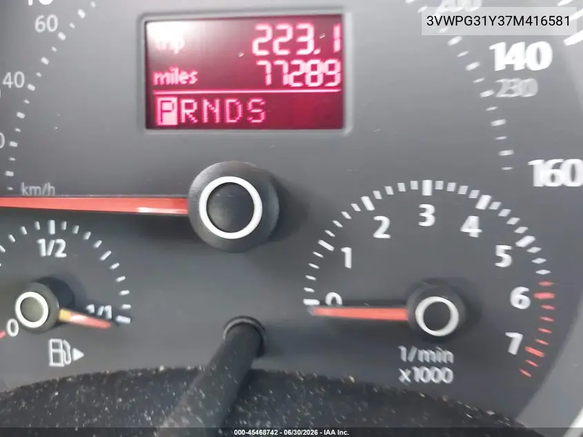 2007 Volkswagen New Beetle 2.5 W/Pzev (A6) VIN: 3VWPG31Y37M416581 Lot: 45468742