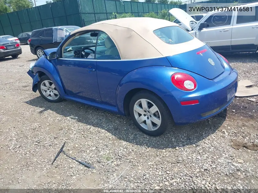 2007 Volkswagen New Beetle 2.5 W/Pzev (A6) VIN: 3VWPG31Y37M416581 Lot: 45468742