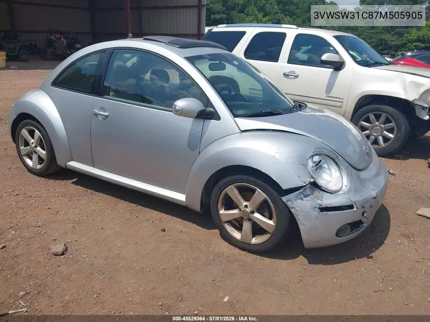 2007 Volkswagen New Beetle Coupe 2.5 (A6) VIN: 3VWSW31C87M505905 Lot: 45529364