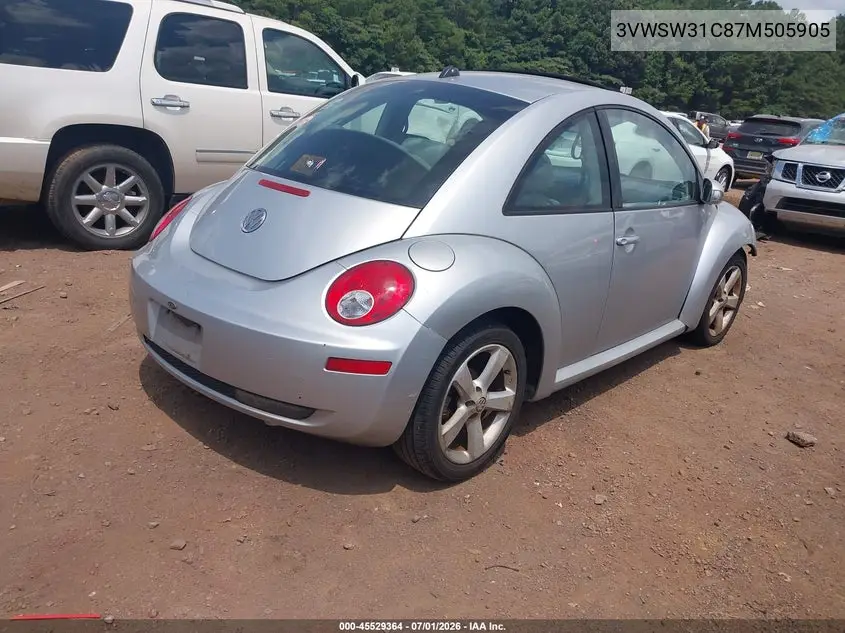 2007 Volkswagen New Beetle Coupe 2.5 (A6) VIN: 3VWSW31C87M505905 Lot: 45529364