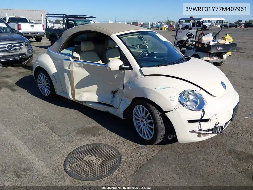 2007 Volkswagen New Beetle 2.5 (A6) VIN: 3VWRF31Y77M407961 Lot: 45593776