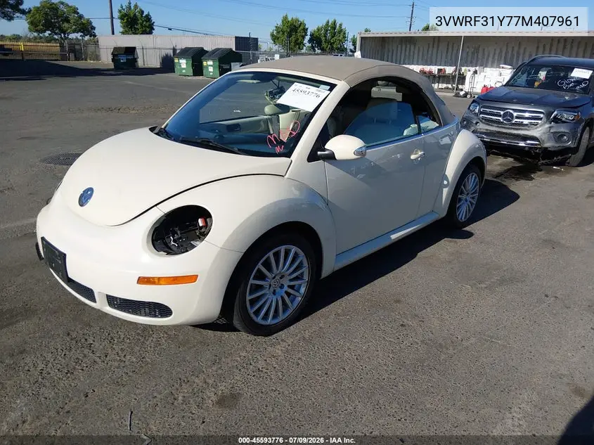 2007 Volkswagen New Beetle 2.5 (A6) VIN: 3VWRF31Y77M407961 Lot: 45593776