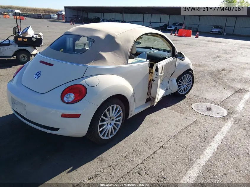 2007 Volkswagen New Beetle 2.5 (A6) VIN: 3VWRF31Y77M407961 Lot: 45593776