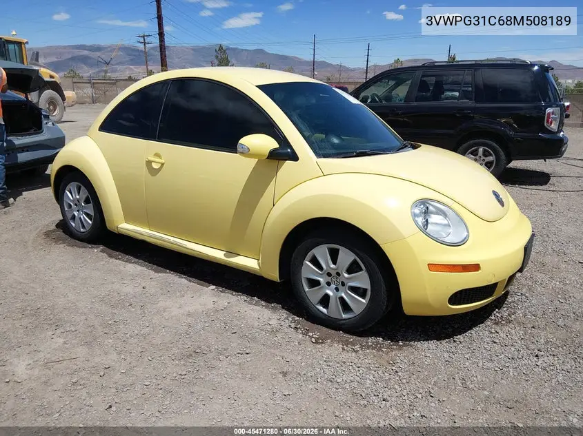2008 Volkswagen New Beetle S VIN: 3VWPG31C68M508189 Lot: 45471280