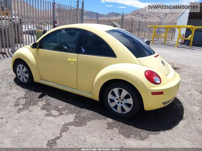 2008 Volkswagen New Beetle S VIN: 3VWPG31C68M508189 Lot: 45471280
