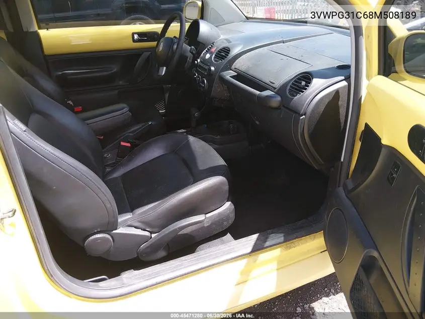 2008 Volkswagen New Beetle S VIN: 3VWPG31C68M508189 Lot: 45471280