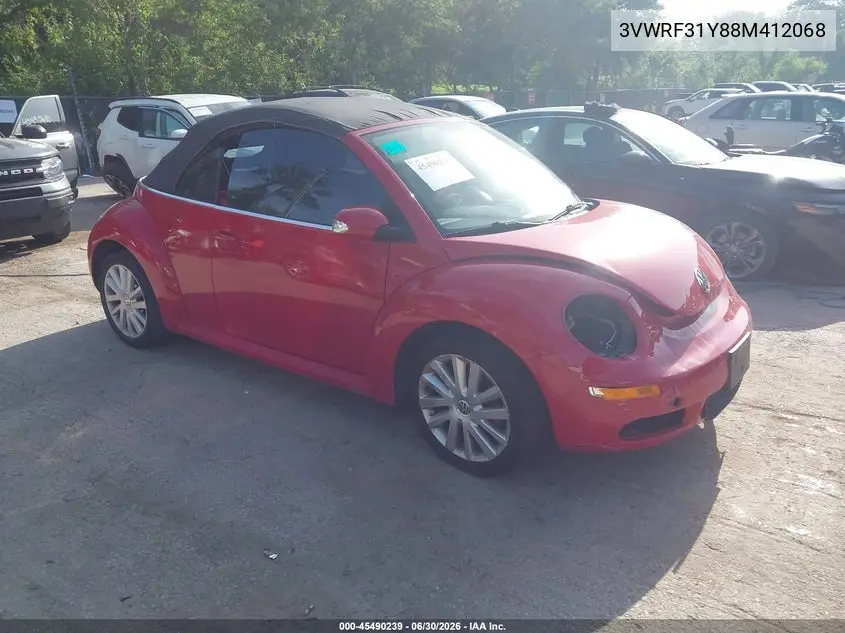 2008 Volkswagen New Beetle Se VIN: 3VWRF31Y88M412068 Lot: 45490239