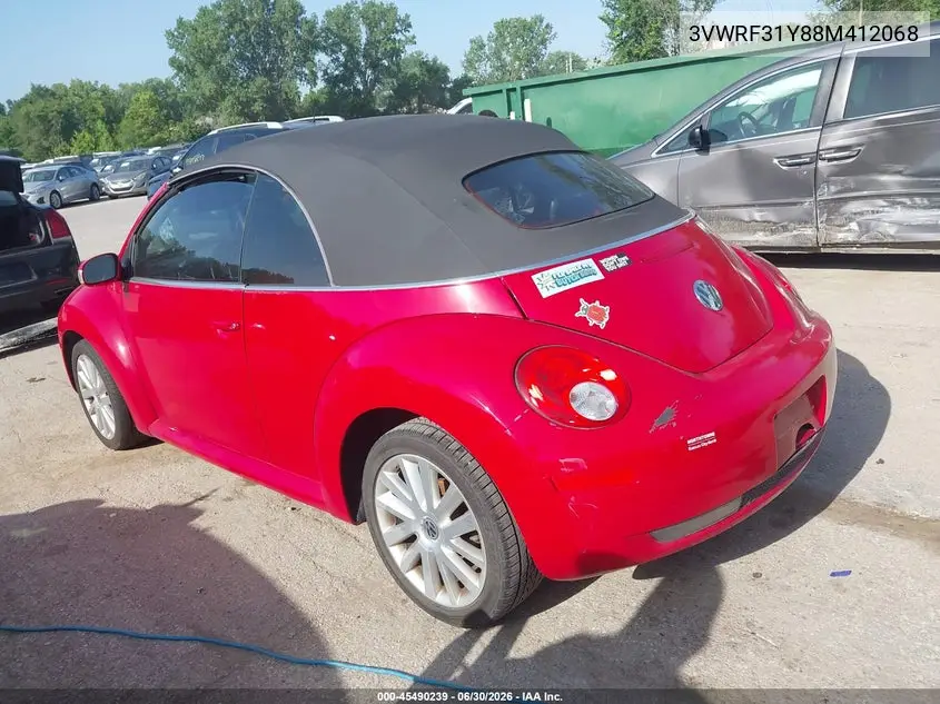 2008 Volkswagen New Beetle Se VIN: 3VWRF31Y88M412068 Lot: 45490239