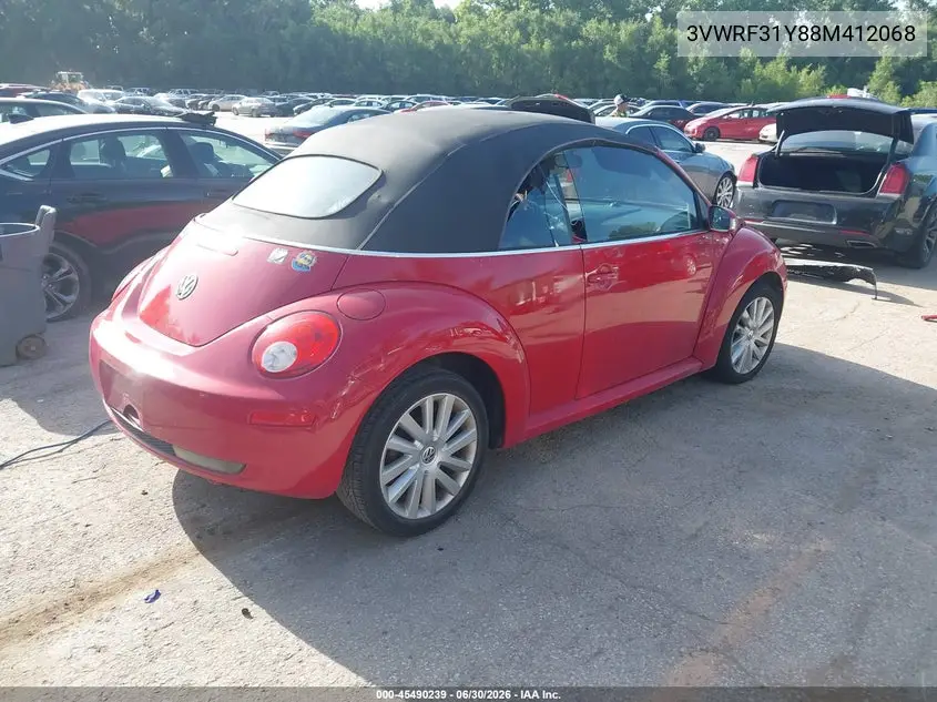 2008 Volkswagen New Beetle Se VIN: 3VWRF31Y88M412068 Lot: 45490239
