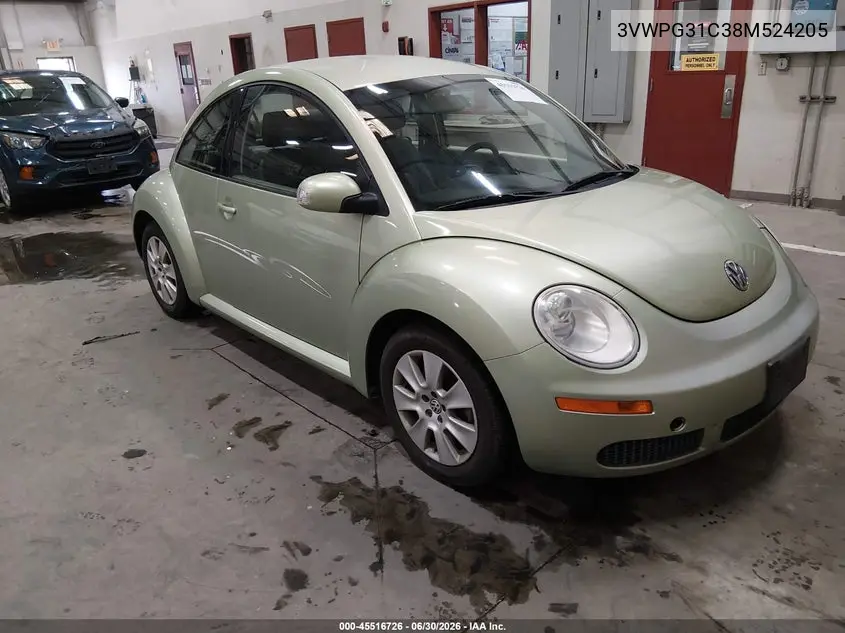 2008 Volkswagen New Beetle S VIN: 3VWPG31C38M524205 Lot: 45516726