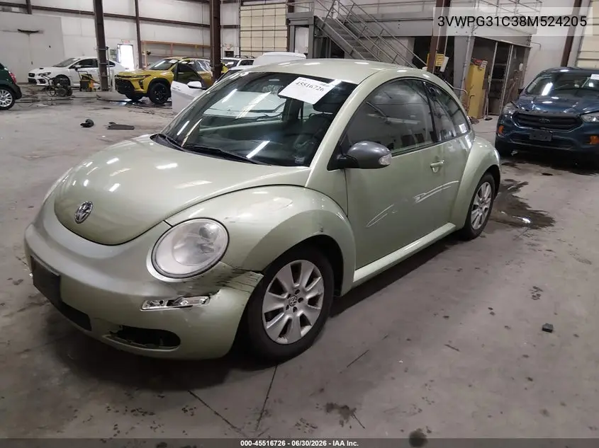 2008 Volkswagen New Beetle S VIN: 3VWPG31C38M524205 Lot: 45516726