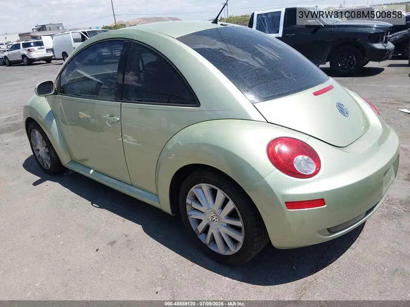 2008 Volkswagen New Beetle S/Se VIN: 3VWRW31C08M500858 Lot: 45589120