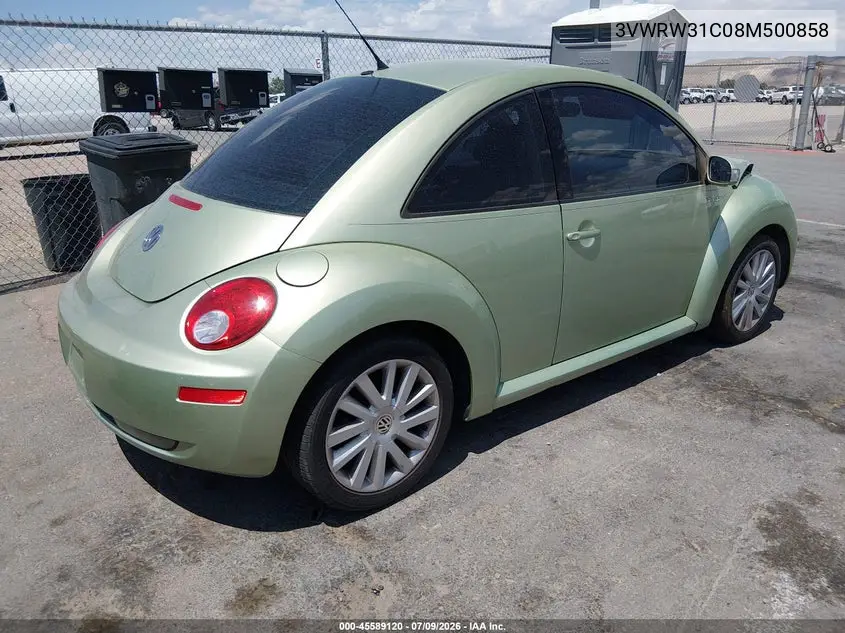 2008 Volkswagen New Beetle S/Se VIN: 3VWRW31C08M500858 Lot: 45589120