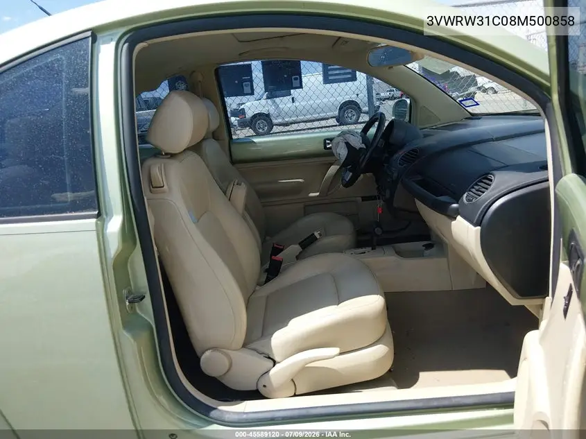2008 Volkswagen New Beetle S/Se VIN: 3VWRW31C08M500858 Lot: 45589120