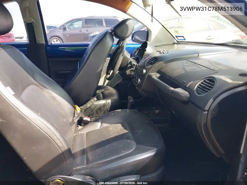 2008 Volkswagen New Beetle S VIN: 3VWPW31C78M513906 Lot: 45645069