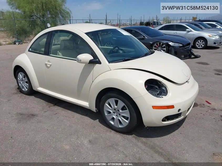 2008 Volkswagen New Beetle S VIN: 3VWPW31C58M524130 Lot: 45667290