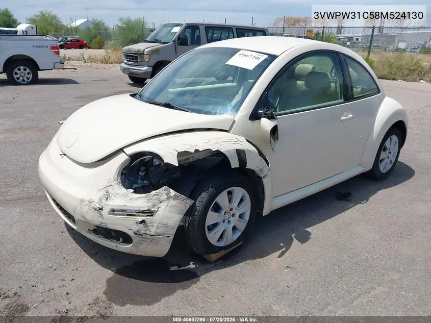 2008 Volkswagen New Beetle S VIN: 3VWPW31C58M524130 Lot: 45667290