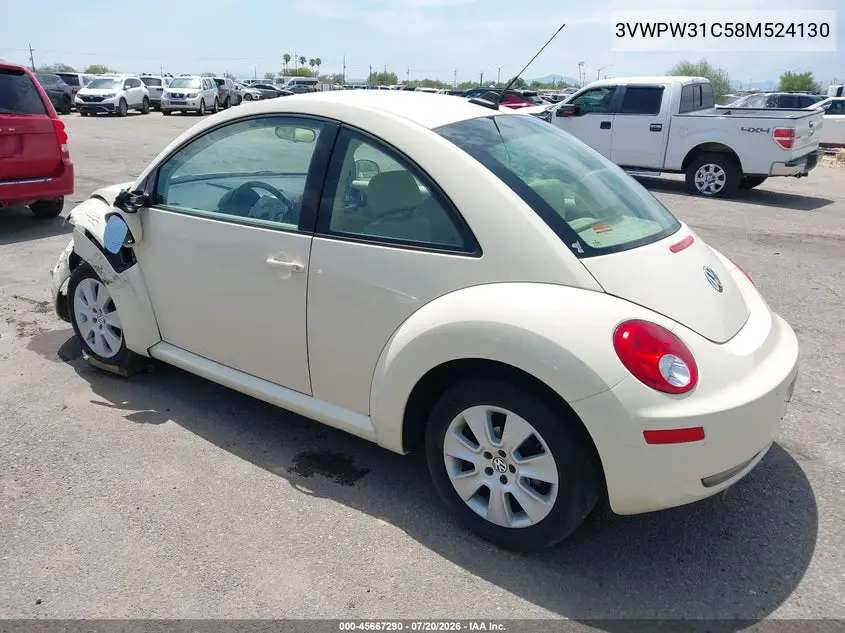2008 Volkswagen New Beetle S VIN: 3VWPW31C58M524130 Lot: 45667290