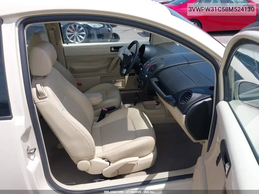 2008 Volkswagen New Beetle S VIN: 3VWPW31C58M524130 Lot: 45667290