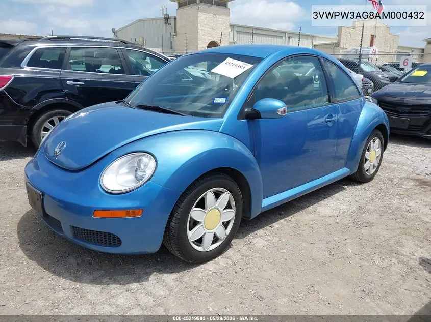 2010 Volkswagen New Beetle 2.5L Final Edition VIN: 3VWPW3AG8AM000432 Lot: 45219583