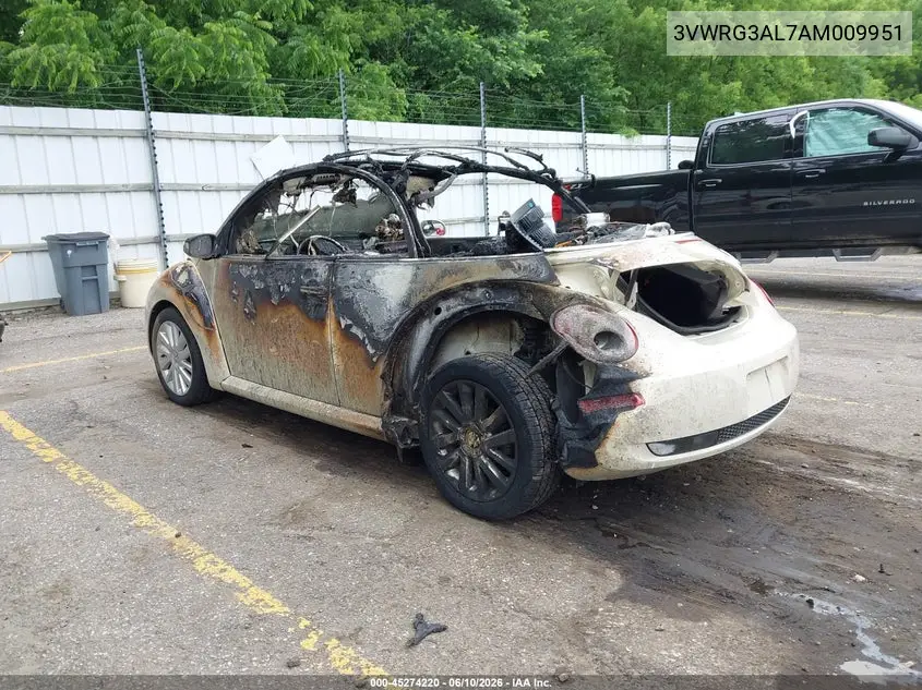 2010 Volkswagen New Beetle 2.5L VIN: 3VWRG3AL7AM009951 Lot: 45274220