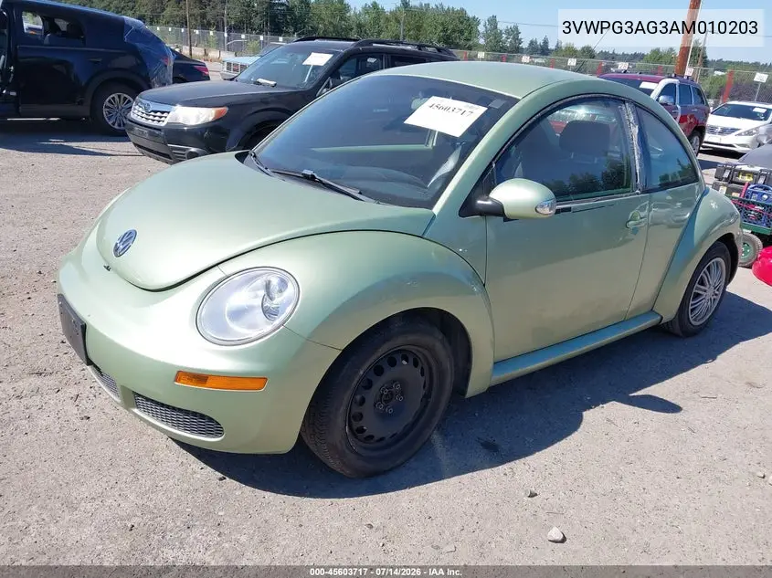 2010 Volkswagen New Beetle 2.5L VIN: 3VWPG3AG3AM010203 Lot: 45603717