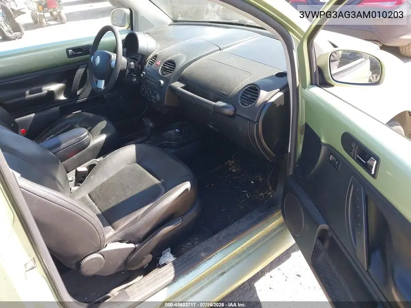 2010 Volkswagen New Beetle 2.5L VIN: 3VWPG3AG3AM010203 Lot: 45603717