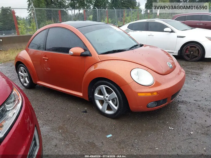 2010 Volkswagen New Beetle 2.5L Red Rock Edition VIN: 3VWPG3AG0AM016590 Lot: 45645326