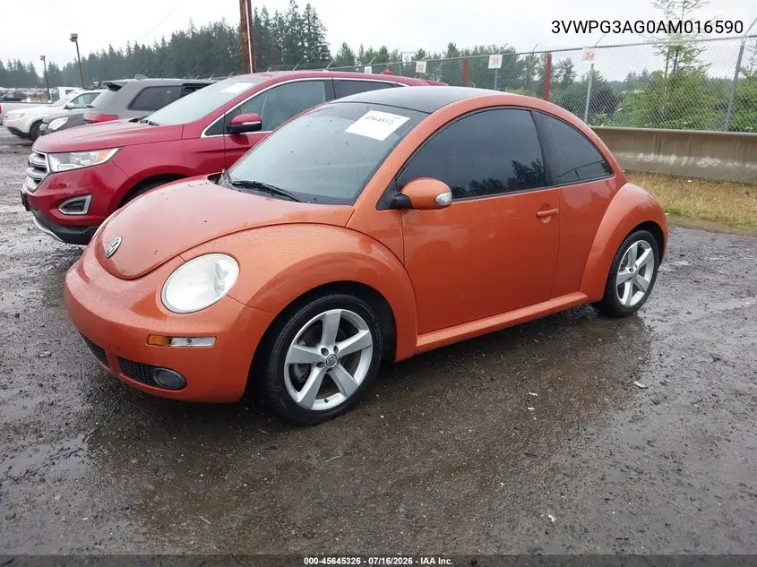 2010 Volkswagen New Beetle 2.5L Red Rock Edition VIN: 3VWPG3AG0AM016590 Lot: 45645326