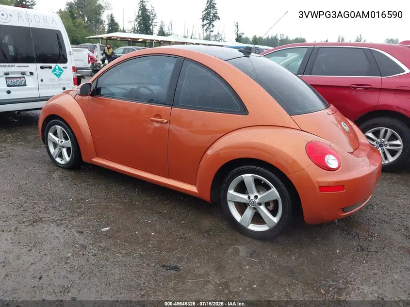 2010 Volkswagen New Beetle 2.5L Red Rock Edition VIN: 3VWPG3AG0AM016590 Lot: 45645326