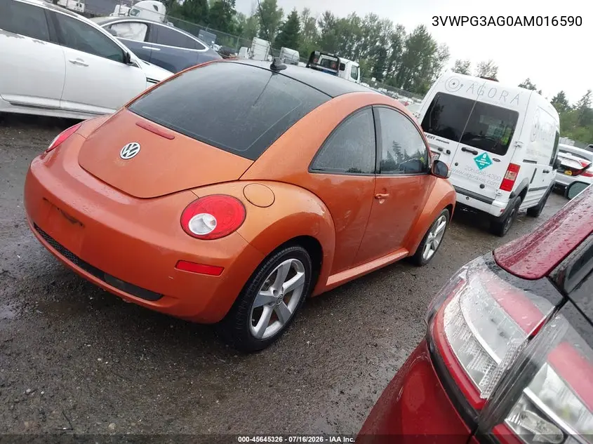 2010 Volkswagen New Beetle 2.5L Red Rock Edition VIN: 3VWPG3AG0AM016590 Lot: 45645326