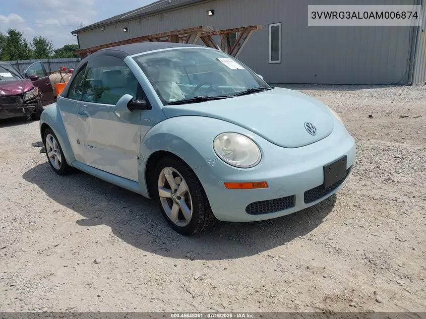 2010 Volkswagen New Beetle 2.5L Final Edition VIN: 3VWRG3AL0AM006874 Lot: 45648361