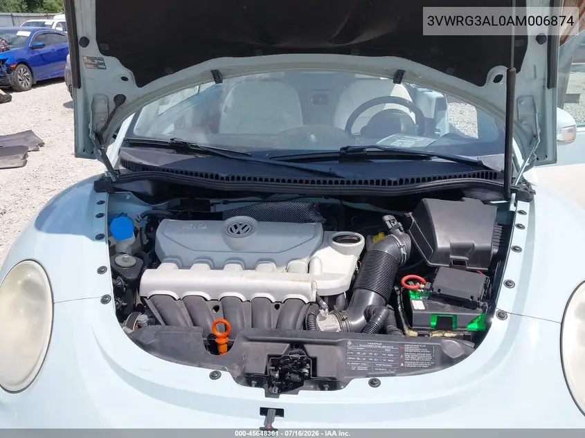 2010 Volkswagen New Beetle 2.5L Final Edition VIN: 3VWRG3AL0AM006874 Lot: 45648361