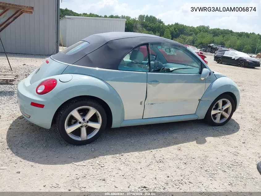 2010 Volkswagen New Beetle 2.5L Final Edition VIN: 3VWRG3AL0AM006874 Lot: 45648361