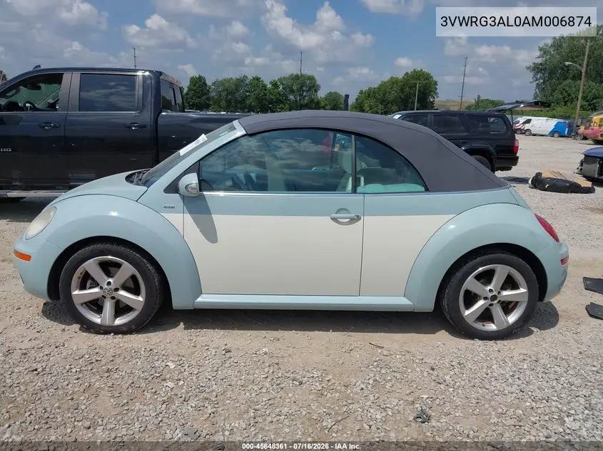 2010 Volkswagen New Beetle 2.5L Final Edition VIN: 3VWRG3AL0AM006874 Lot: 45648361