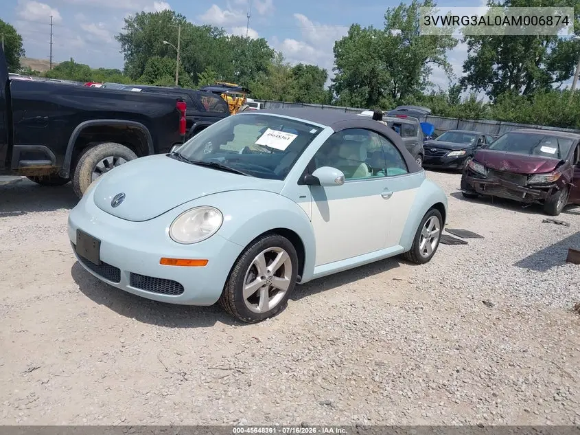 2010 Volkswagen New Beetle 2.5L Final Edition VIN: 3VWRG3AL0AM006874 Lot: 45648361