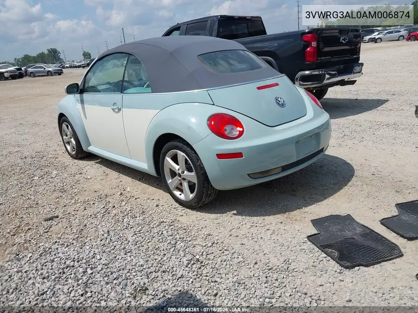 2010 Volkswagen New Beetle 2.5L Final Edition VIN: 3VWRG3AL0AM006874 Lot: 45648361