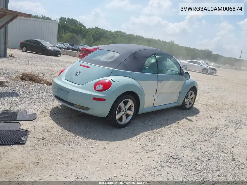 2010 Volkswagen New Beetle 2.5L Final Edition VIN: 3VWRG3AL0AM006874 Lot: 45648361