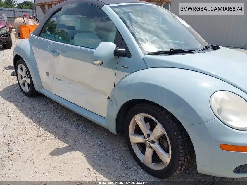 2010 Volkswagen New Beetle 2.5L Final Edition VIN: 3VWRG3AL0AM006874 Lot: 45648361