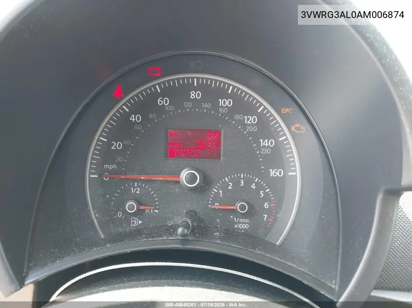 2010 Volkswagen New Beetle 2.5L Final Edition VIN: 3VWRG3AL0AM006874 Lot: 45648361