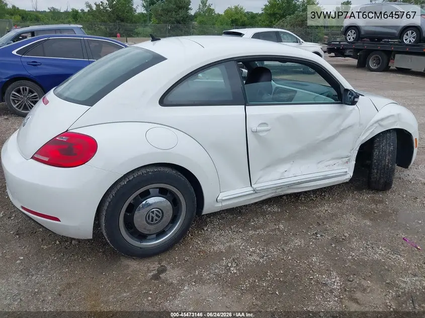 2012 Volkswagen Beetle 2.5L VIN: 3VWJP7AT6CM645767 Lot: 45473146