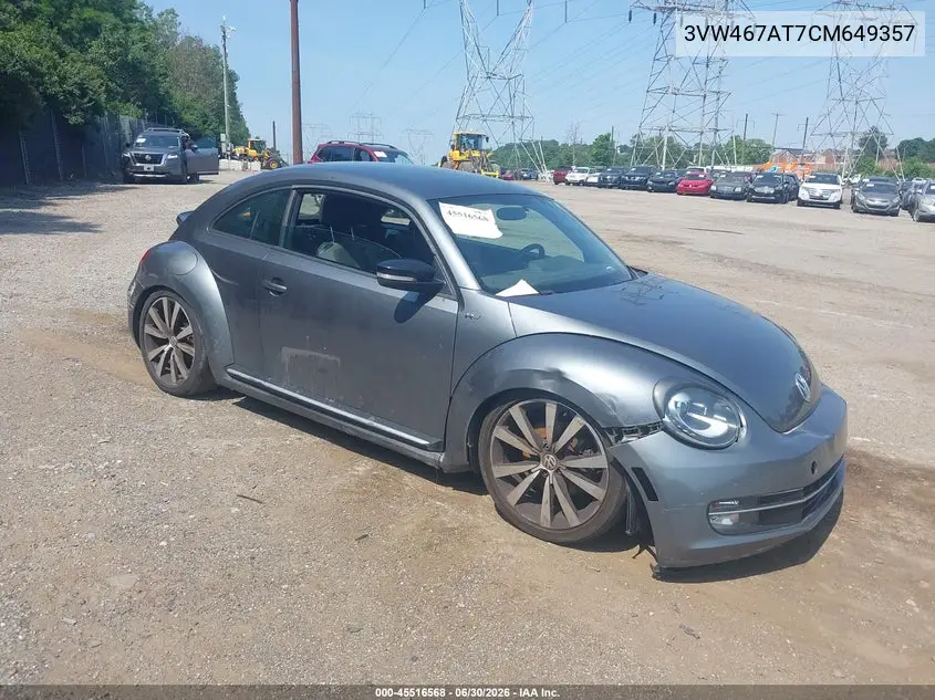 2012 Volkswagen Beetle 2.0T Turbo VIN: 3VW467AT7CM649357 Lot: 45516568