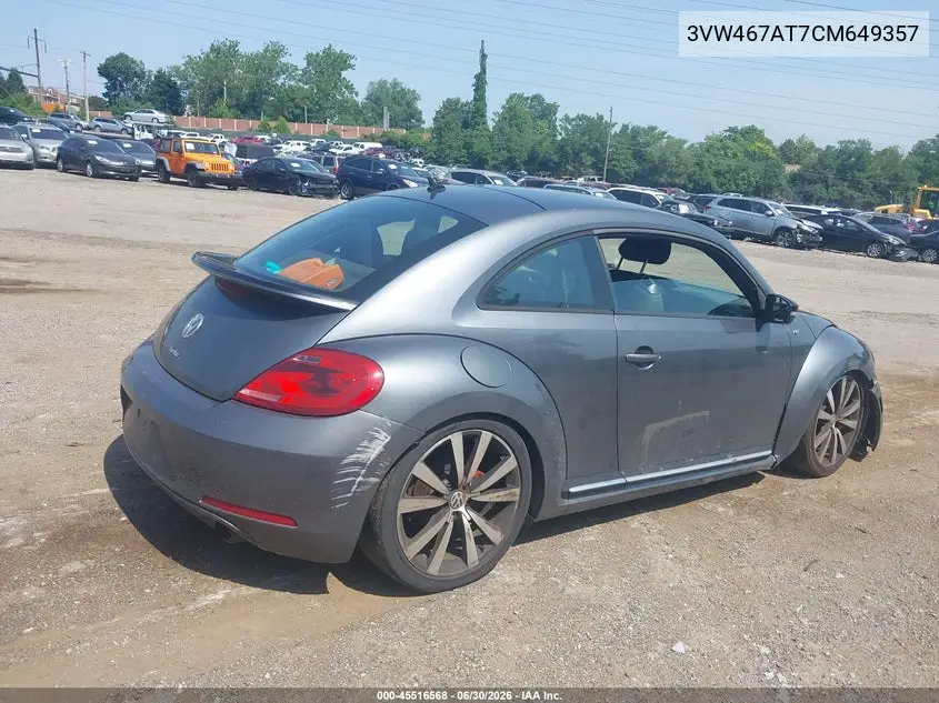 2012 Volkswagen Beetle 2.0T Turbo VIN: 3VW467AT7CM649357 Lot: 45516568