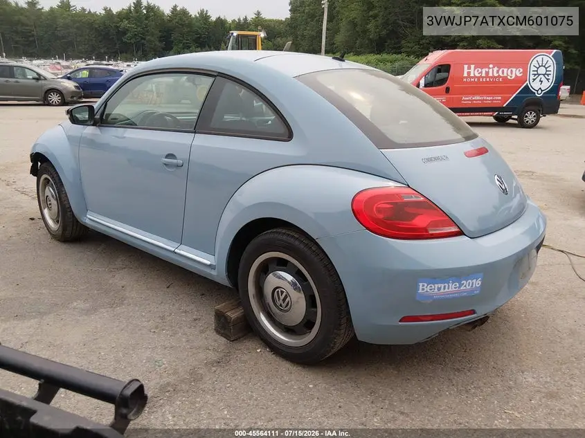 2012 Volkswagen Beetle 2.5L VIN: 3VWJP7ATXCM601075 Lot: 45564111