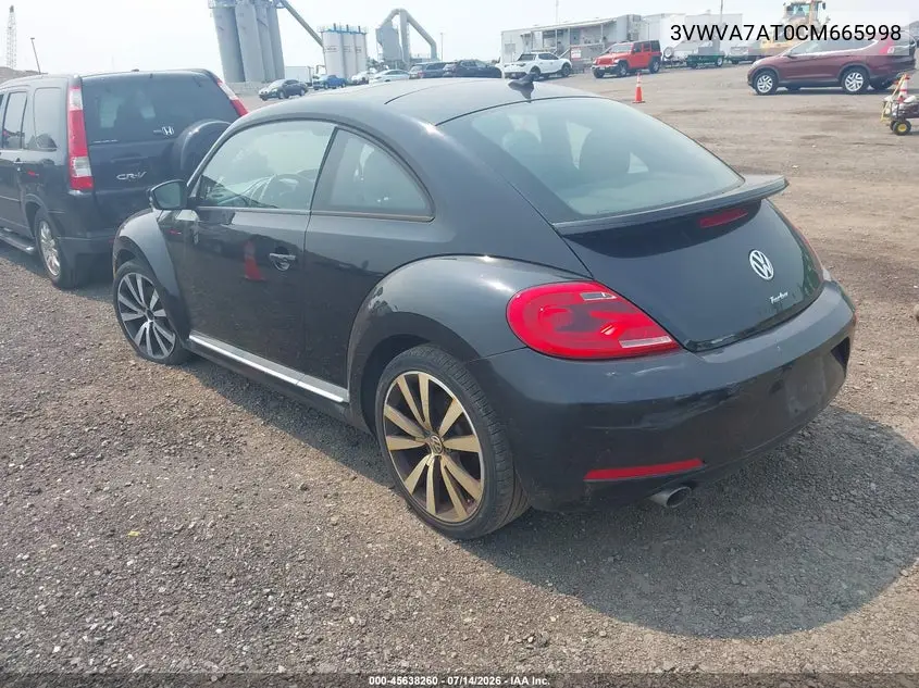 2012 Volkswagen Beetle 2.0T Turbo VIN: 3VWVA7AT0CM665998 Lot: 45638260