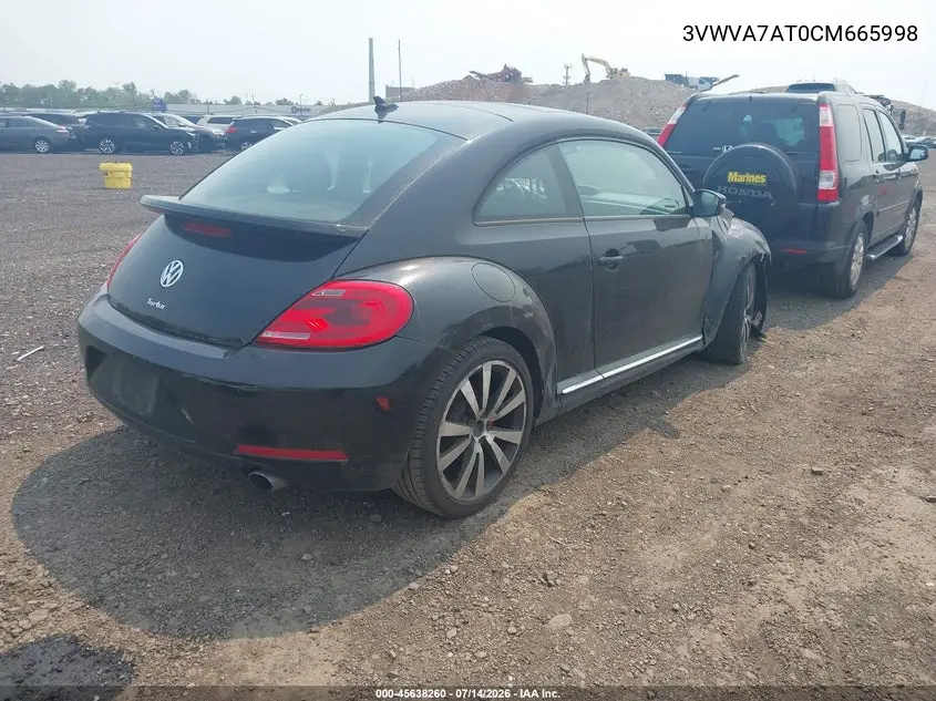 2012 Volkswagen Beetle 2.0T Turbo VIN: 3VWVA7AT0CM665998 Lot: 45638260