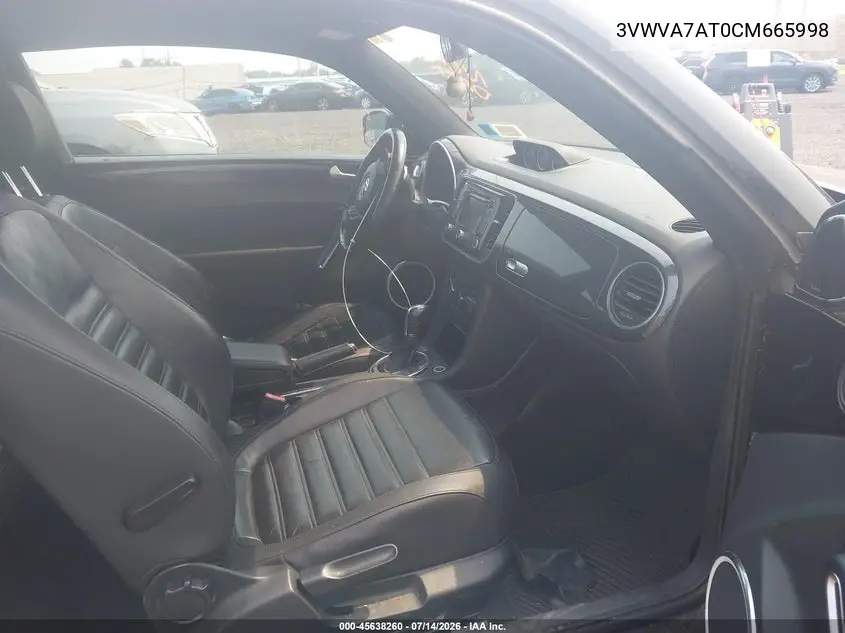 2012 Volkswagen Beetle 2.0T Turbo VIN: 3VWVA7AT0CM665998 Lot: 45638260
