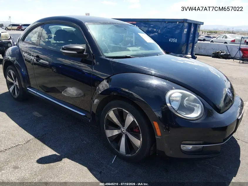 2012 Volkswagen Beetle 2.0T VIN: 3VW4A7AT7CM657022 Lot: 45645210
