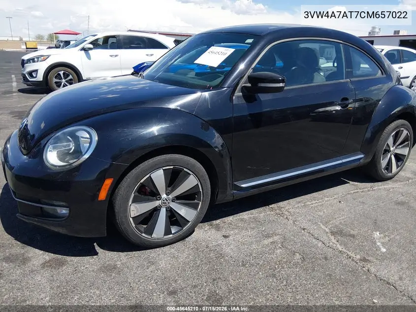 2012 Volkswagen Beetle 2.0T VIN: 3VW4A7AT7CM657022 Lot: 45645210